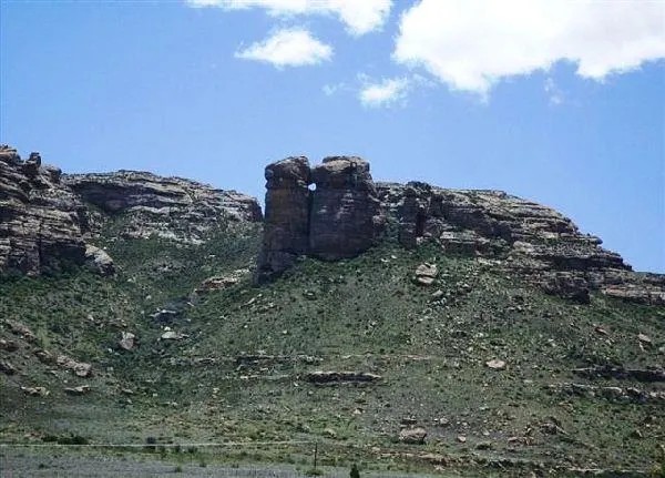 Aasvoëlberg, the rock peak above Zastron in the Free State, South Africa